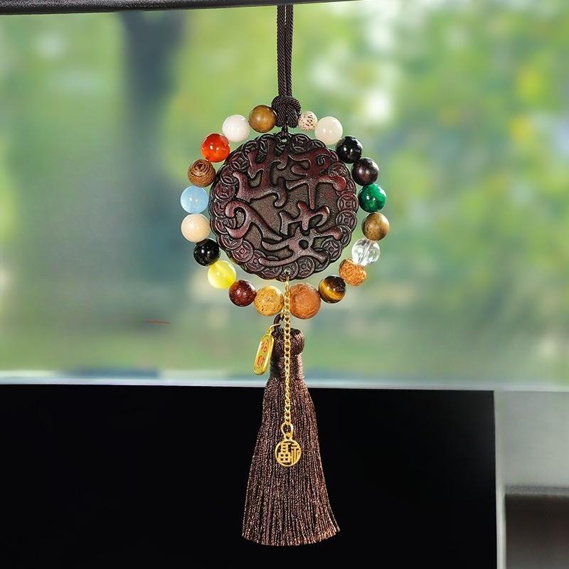 New Model Interior Decorative Item for Baishan Auto - Walnut Car Rearview Mirror Hanger - Decorative Car Accessory