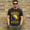 Flag of Bosnia and Herzegovina Unisexs T Shirt Vintage Tees Short Sleeve Crew Neck TShirt Cotton Gift Idea Clothing