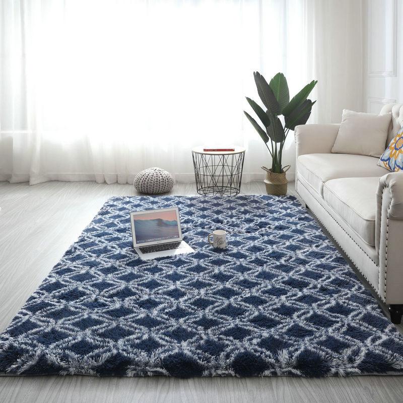 Carpet Shaggy Tie-Dye Carpet Living Room Dirty Resistant Easy Care Household Non-Slip Pad
