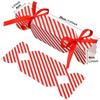 10pcs Candy Box For Christmas With Ribbons DIY Sweets Chocolate Cookies Decoration Party Gift Xmas Wedding Paper Packaging Boxes