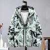 Men's Reversible Camouflage Hooded Jacket – Spring/Autumn Thin Casual Jacket, Youth Large Size.