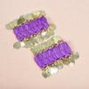 Belly Dance Metal Coin Bracelets 1 Pair Belly Dancing Wrist Ankle Cuffs Bracelets Chiffon Gold Coin Belly Dance Accessories