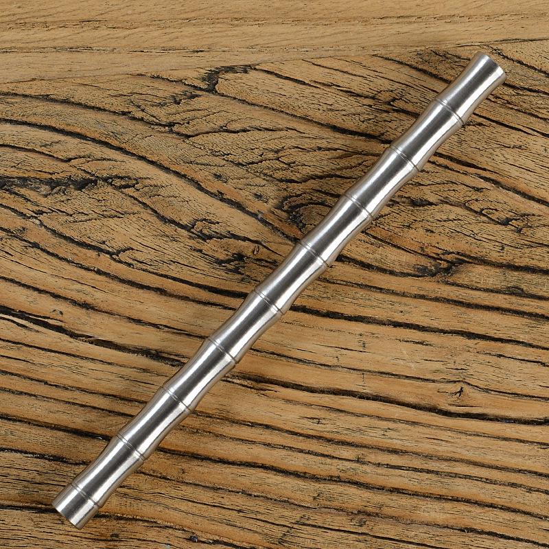 Stainless Steel Bamboo Style Ballpoint Pen – Metal Business Gift & Student Stationery