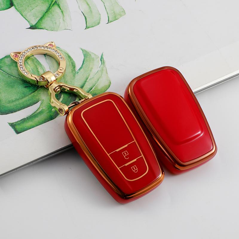 TPU 2 3 Buttons Car Key Fob Cover Case Holder Shell for Toyota Rav4 2021 Hybryd Camry 70 2020 Prado Corolla Sedan 2019 Keychains