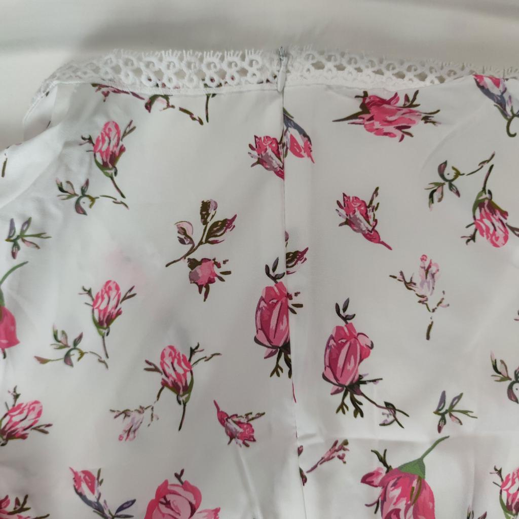 Frühling Neu Damen Süß Bedruckt V-Ausschnitt Spitze Floral Rock Langarm Faltenkleid Für Mädchen