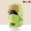 Electric Vehicle Winter Skiing Windproof Waterproof Thickened Lei Feng Hat with Visor