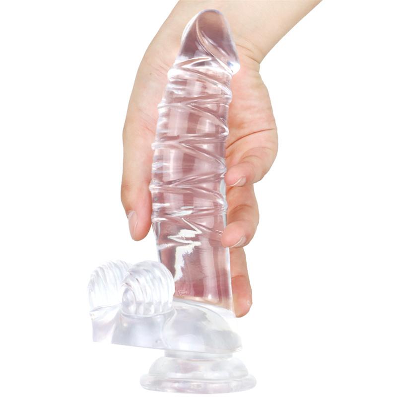 Mini-Ei Weiblich Simulation Penis Kristall Transparent Falscher Penis Weibliches Masturbationsgerät Erwachsenenprodukte