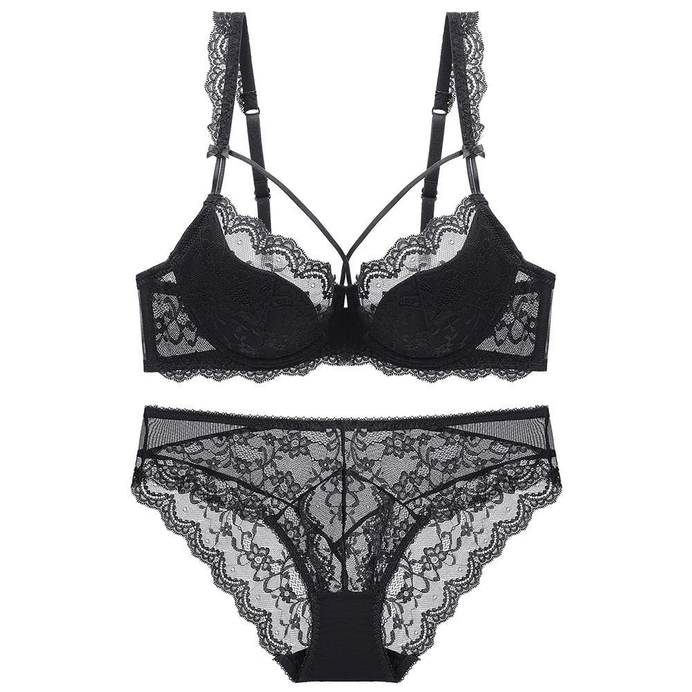Cross-Border Lace Cotton Bra Set: Sexy, Plus Size, Anti-Sagging Support