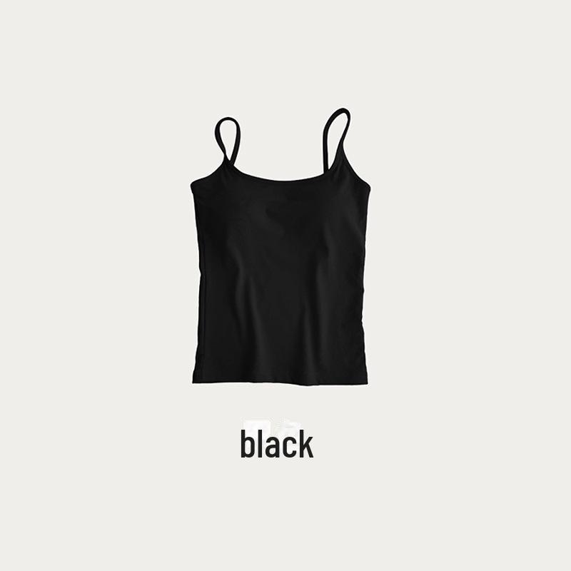 Women's Slim Fit Velvet Camisole with Chest Pad - Square Collar, Sleeveless Top for Autumn/Winter. Perfect as Inner Wear or Outerwear.