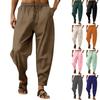 Men's Casual Sports Breathable Cotton And Linen Pants - Men's Trendy Striped Loose Pants