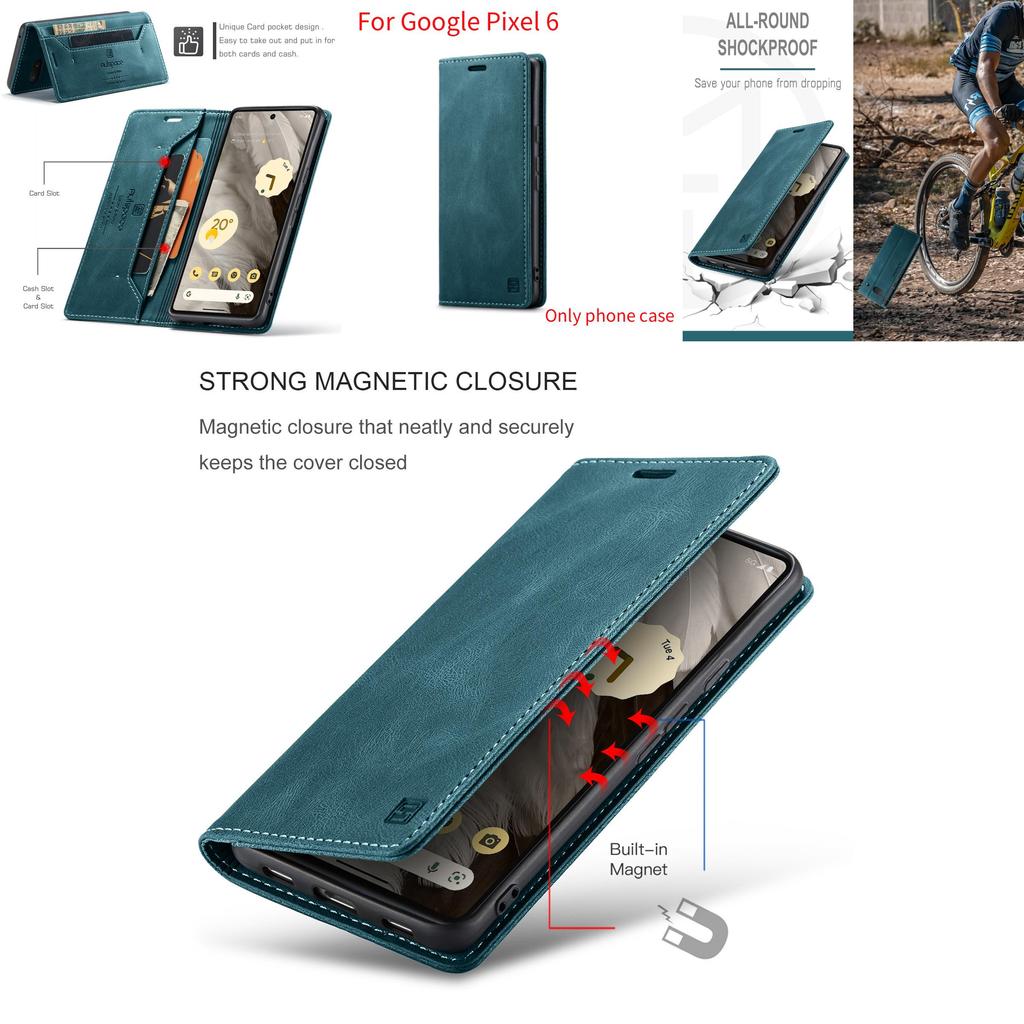 For Google Pixel 6 Leather Flip Phone Protective Case With Magnetic Closure For Drop Protection