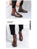 Korean Retro Black Leather High-Top Men's Mid-Calf Martin Boots for Spring & Autumn Fashion