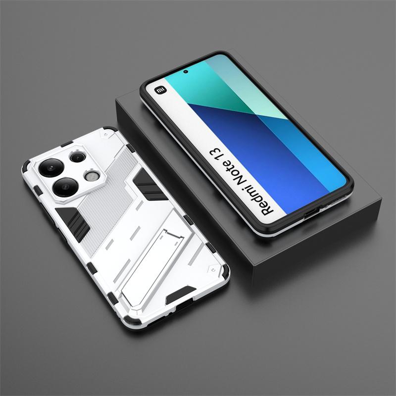 For Xiaomi Redmi Note 13 4G Case Car Magnetic Stand Shockproof Armor Phone Case for Redmi Note13 4G Global Back Cover Fundas