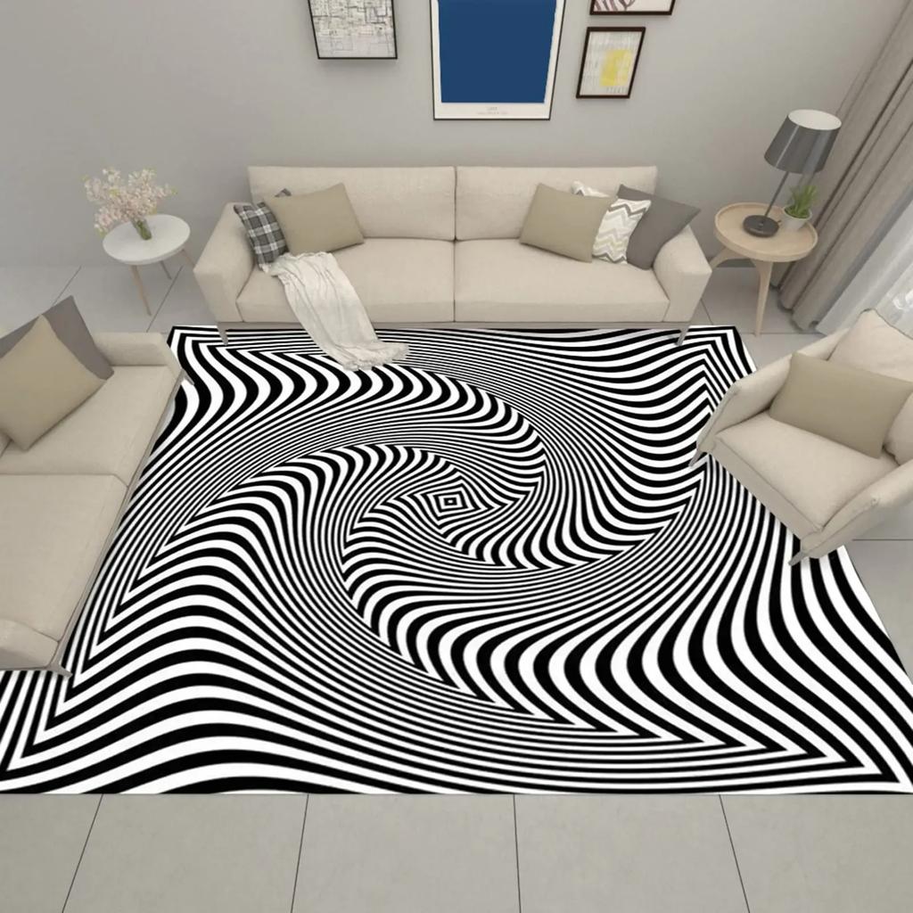 3D Vortex Illusion Carpet for Bathroom Living Room Sofa Table Decor Rugs Hallway Balcony Floor Mat Anti-slip Entrance Door Mat
