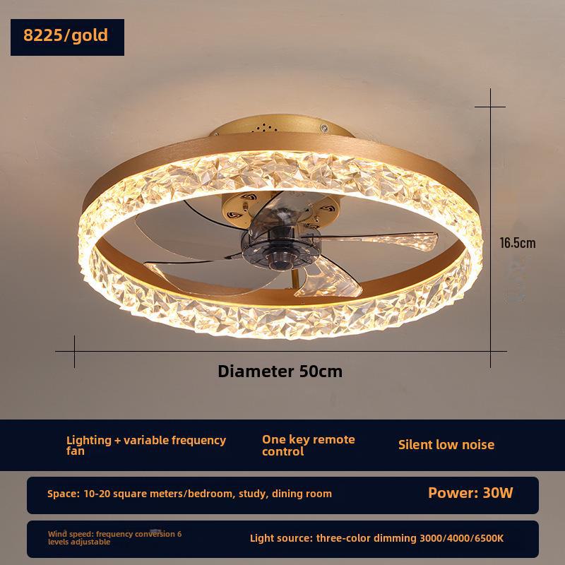 Ventilator de tavan silențios nordic de lux pentru dormitor/restaurant, 110V, lame invizibile, conversie de frecvență.