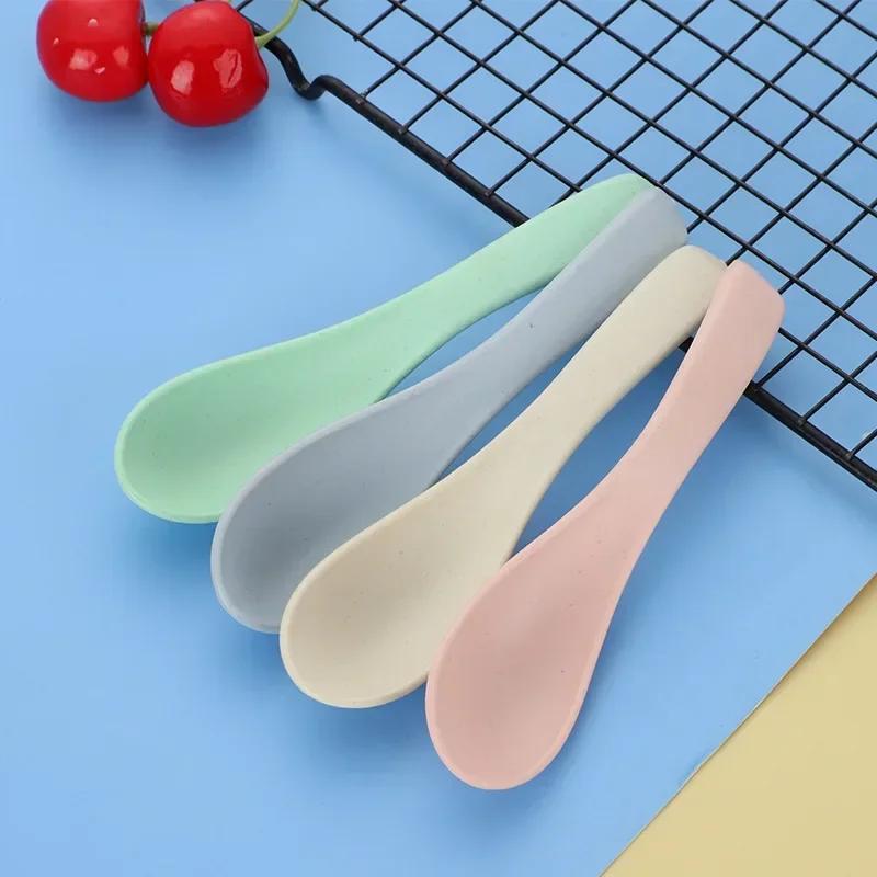 Wheat Straw Small Spoon Spoon Spoon Plastic Soup Tableware Nordic Style Children's Dessert Gift Furniture Essential