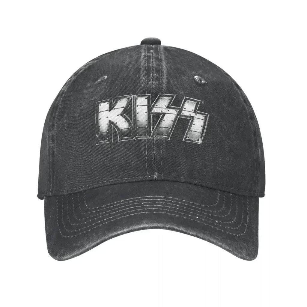 Kiss Heavy Metal Herren Damen Baseballkappe Rock Marke Used Denim Hüte Kappe Vintage Outdoor Alle Jahreszeiten Snapback Kappe