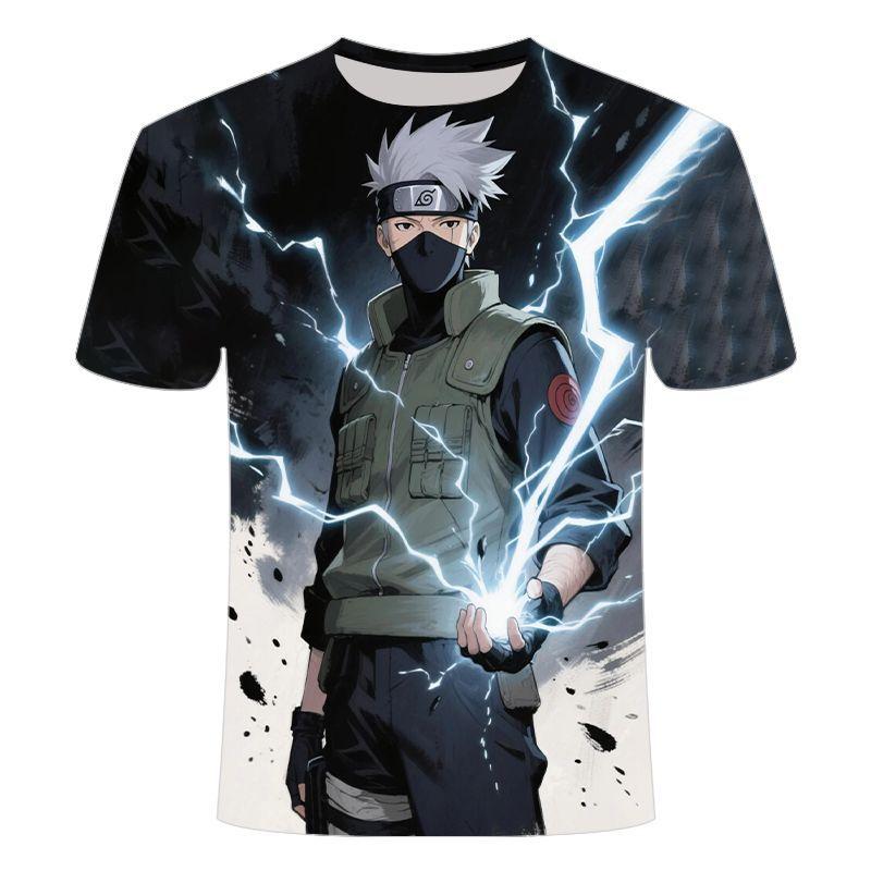 2026 Summer New Stylish Naruto Anime Round-neck Short-sleeved 3D Digital Printed T-shirt, A Versatile Top for Students