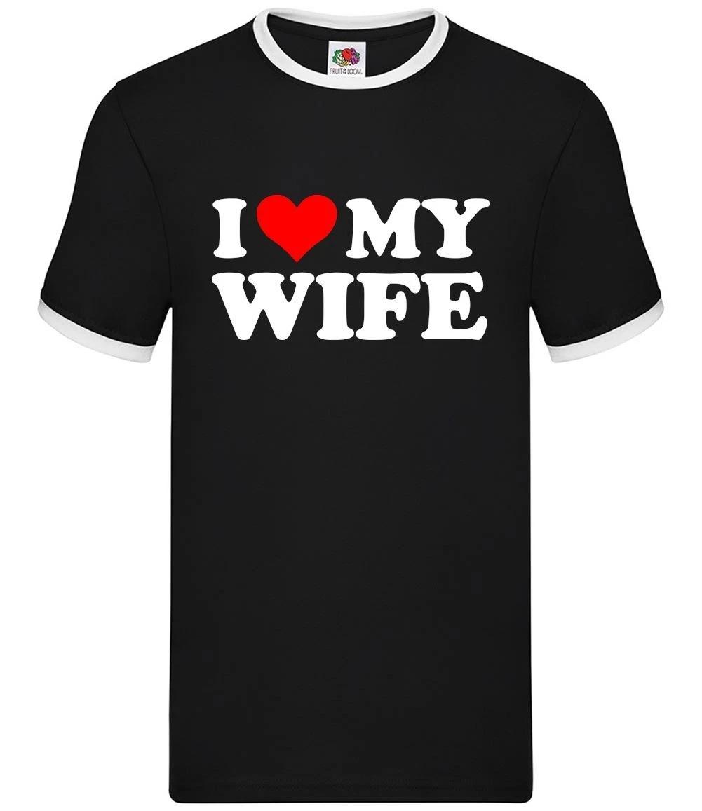 I Love My Wife - Mens Ringer - Funny Valentine Love Gift Valentines XL