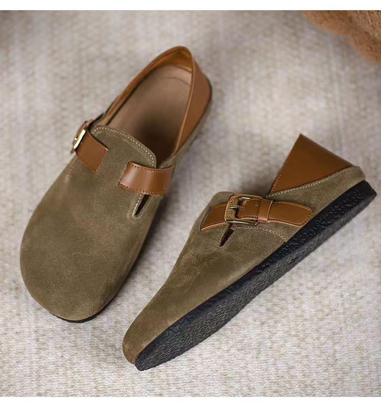 

Замшевая женская повседневная обувь, дышащие кожаные полутапочки, уличные и домашние мокасины, удобные летние кроссовки для пар 40