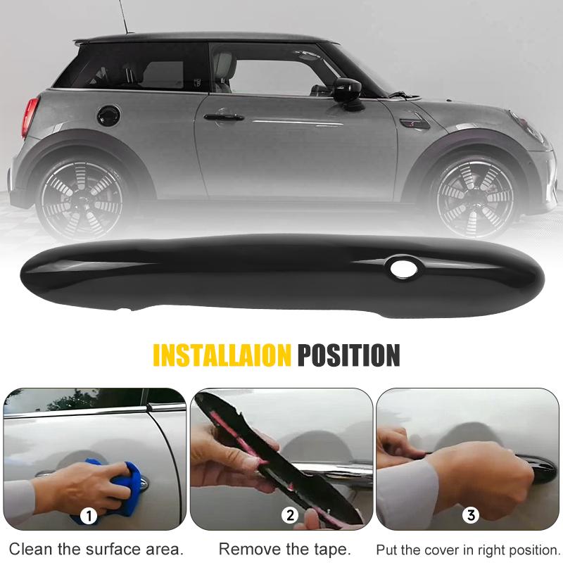 Glossy Black Exterior Door Handle Cover Sticker Trim 2/4 Doors For MINI Cooper S JCW F54 F55 F60 F56 F57 Handle Styling Shell