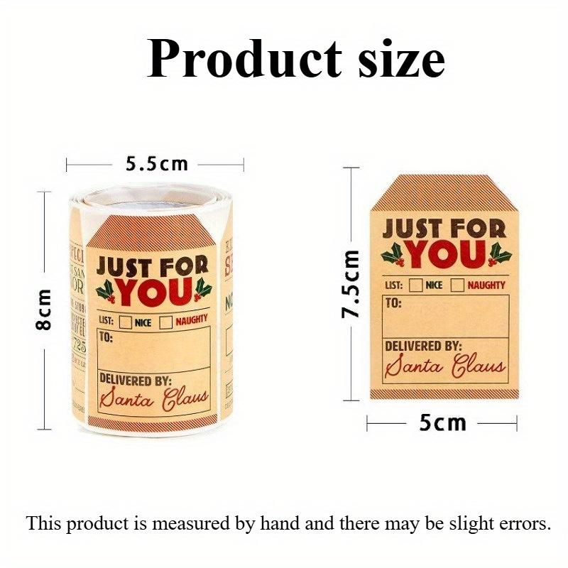 200pcs Vintage Christmas Label Stickers - Self-Adhesive Xmas Name Tags with Santa & Reindeer Designs, Kraft Paper Labels