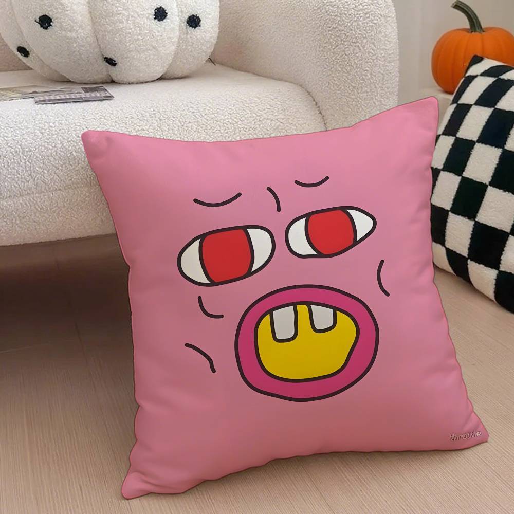 T-Tyler the Creator Rapper Pillow Case Anti-dustmite Pillowcase Invisible zipper silky short plush Sofa cushion cover