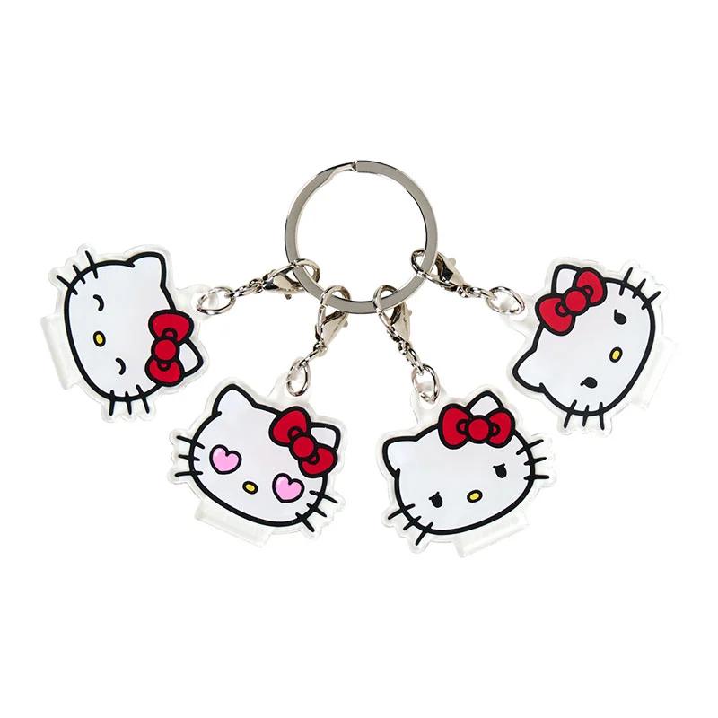 Sanrio Hello Kitty 4-Piece Acrylic Key Chain ( Face ) NEW Sanrio Characters