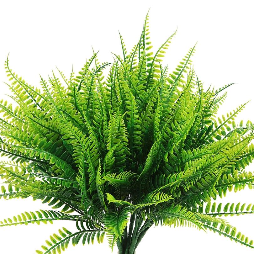 Artificial Plants Plastic Persian Fern Leaf Home Wedding Party Windowsill Decor Floral Accessory Wall Hanging Decorative Product