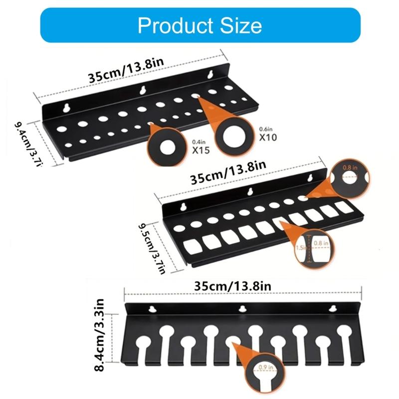 Screwdriver Holder Wall Mounted Pliers Wrench Storage Rack Multi Tool Hanging Organizer for Workshop Shed Garage Home