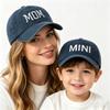 Cappellini da baseball coordinati mamma-figlio "MOM" e "MIN", cappellini da sole in morbido cotone per mamma e bambini, ideali per l'uso quotidiano e all'aperto