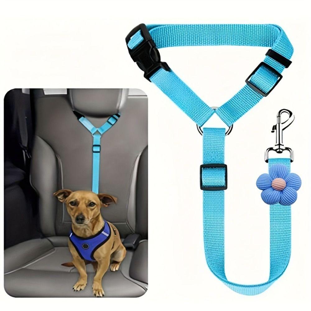 Portable Adjustable Dog Car Seat Belt Secure Comfortable Cat Safety Seatbelt Leash Durable Swivel Snap Dog Leash Vehicle