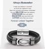 Bracelet en Cuir Nœud Infini pour Homme Anniversaire Noël Anniversaire Hommes Liés Ensemble pour Toujours Bracelet Manchette Tressé pour Fils