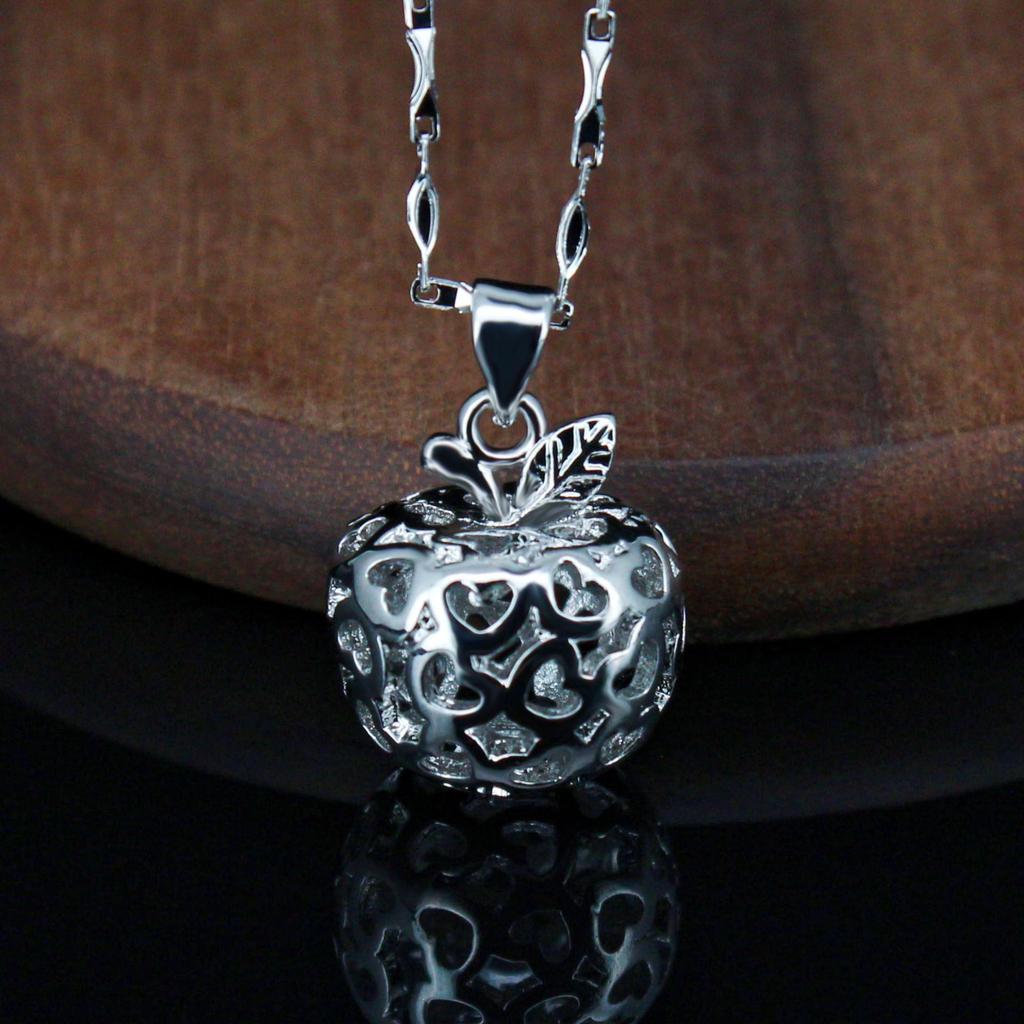 24K Gold-Plated Apple Pendant Necklace Set for Christmas Gifts