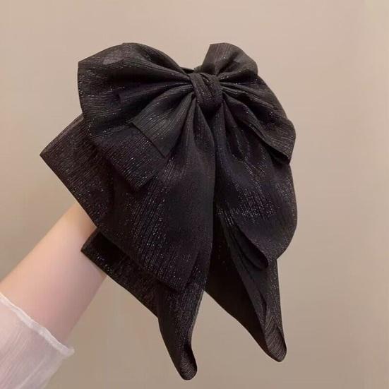 French Style Hair Claw, Decorative Hair Clip for Women, Large Ribbon Bowknot Decor Hair Claw for Daily Party Outing