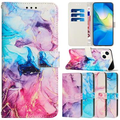 Funda Iphon 6 7 8 Wallet Phone Case For Iphone 14 13 12 11 Pro Max Se Cases Multicolor Marble Flip Leather Back Cover Card Bag