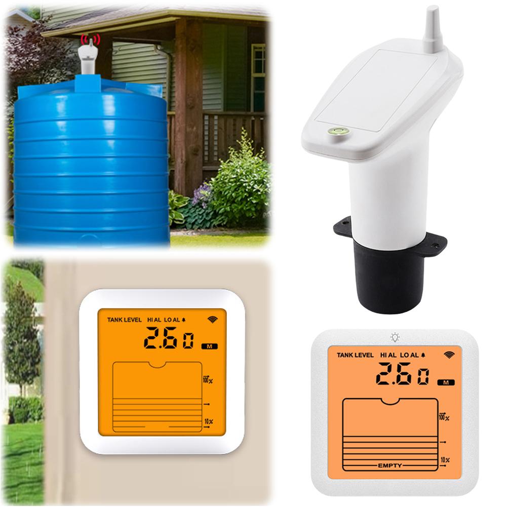 Ultrasonic Liquid Level Meter Low Battery Indicator Alarm Multifunctional Liquid Gauge Water Level Monitor for Home Garden Yard