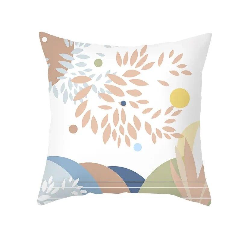 Office Green Tree Cushion Cover Living Room Luxury Pillow Nordic Style Small Fresh Yellow Leaf Pillowcase