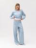 GLOWNY G Hug V-Neck Knit Hoodie (Baby Blue)