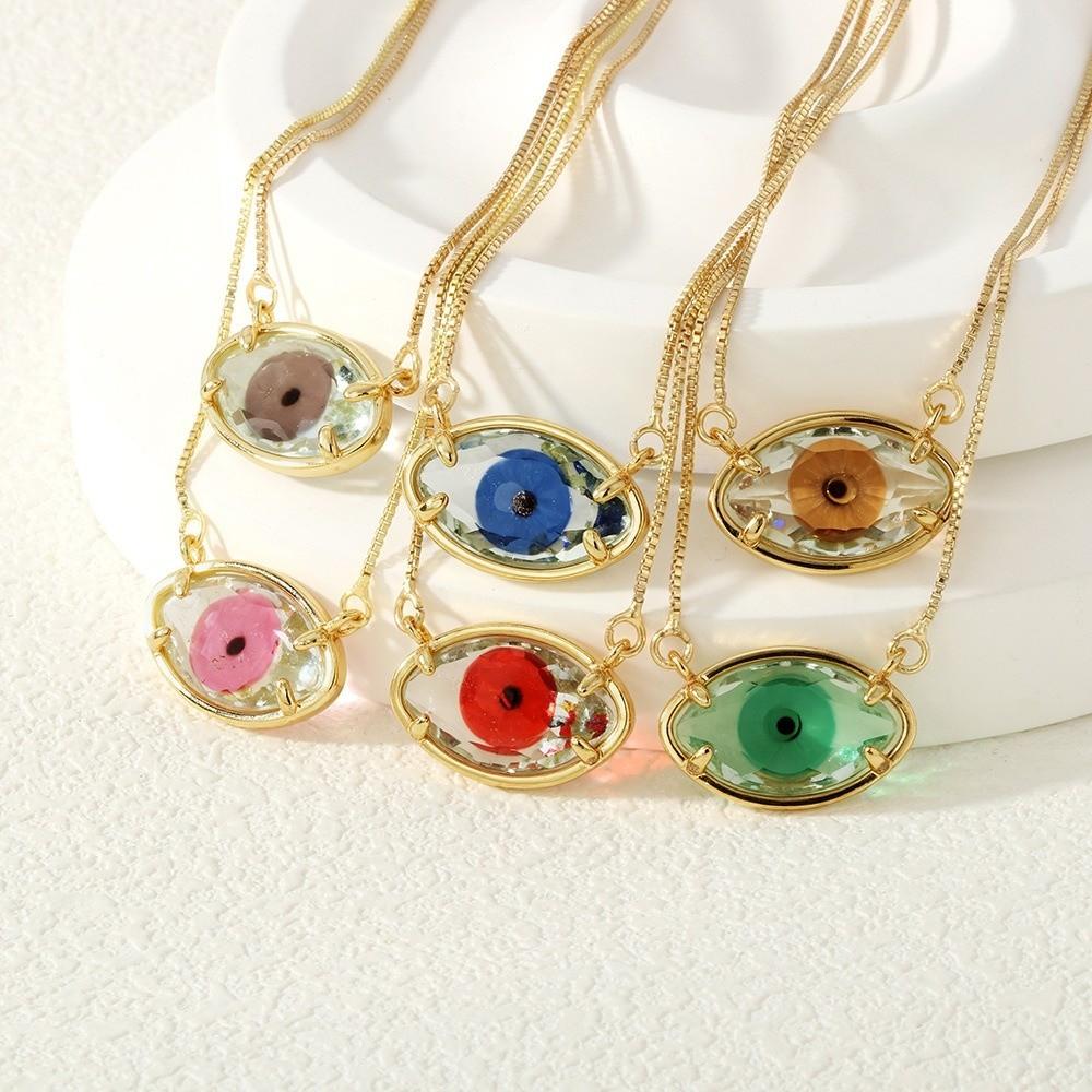 Jewelry Eyes Clavicle Chain Adjustable Glass Sweater Chain Cool Demon Eyes Necklace Hipster