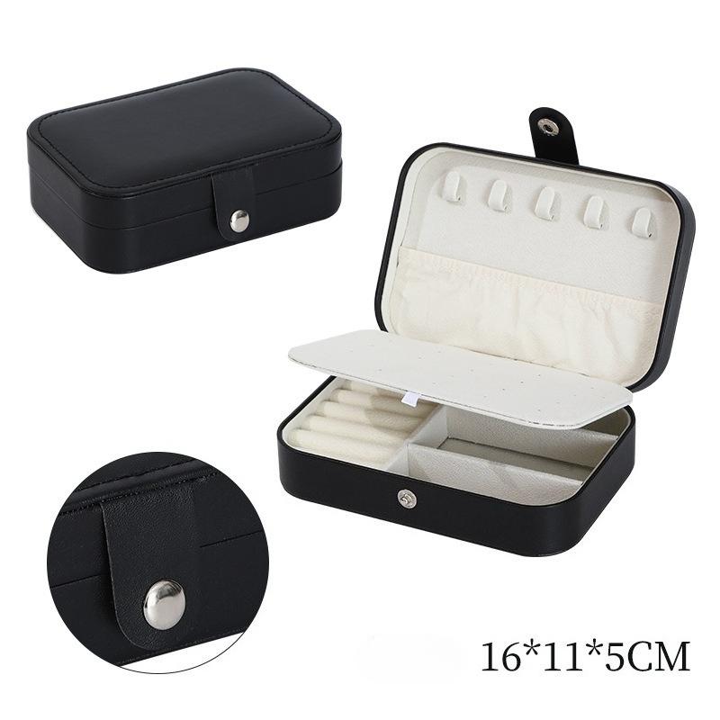 

Medium Jewelry Storage Box Simple Double-layer College Student Dormitory Exquisite Gorgeous Necklace Ring Packaging Box Jewelry чёрный