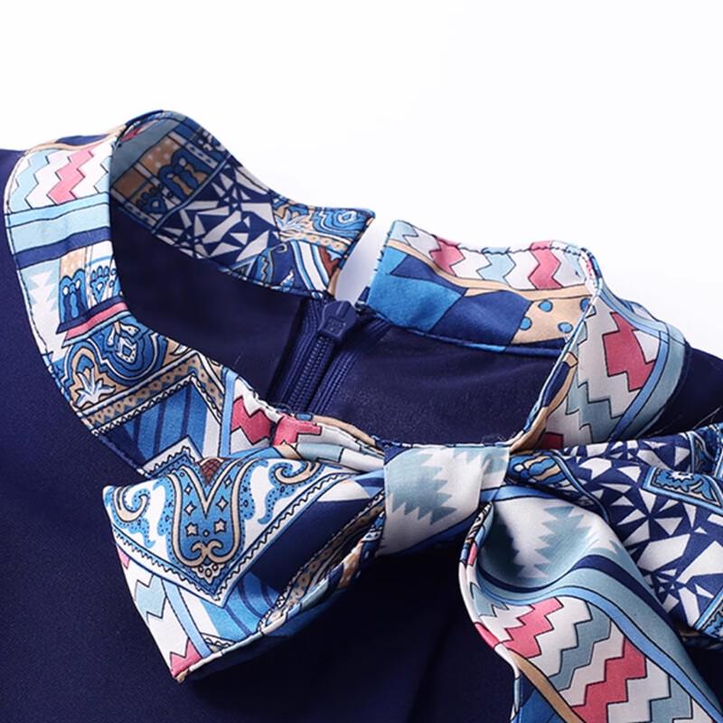 Toluoman Damen Marineblaues Professionelles Bleistiftkleid