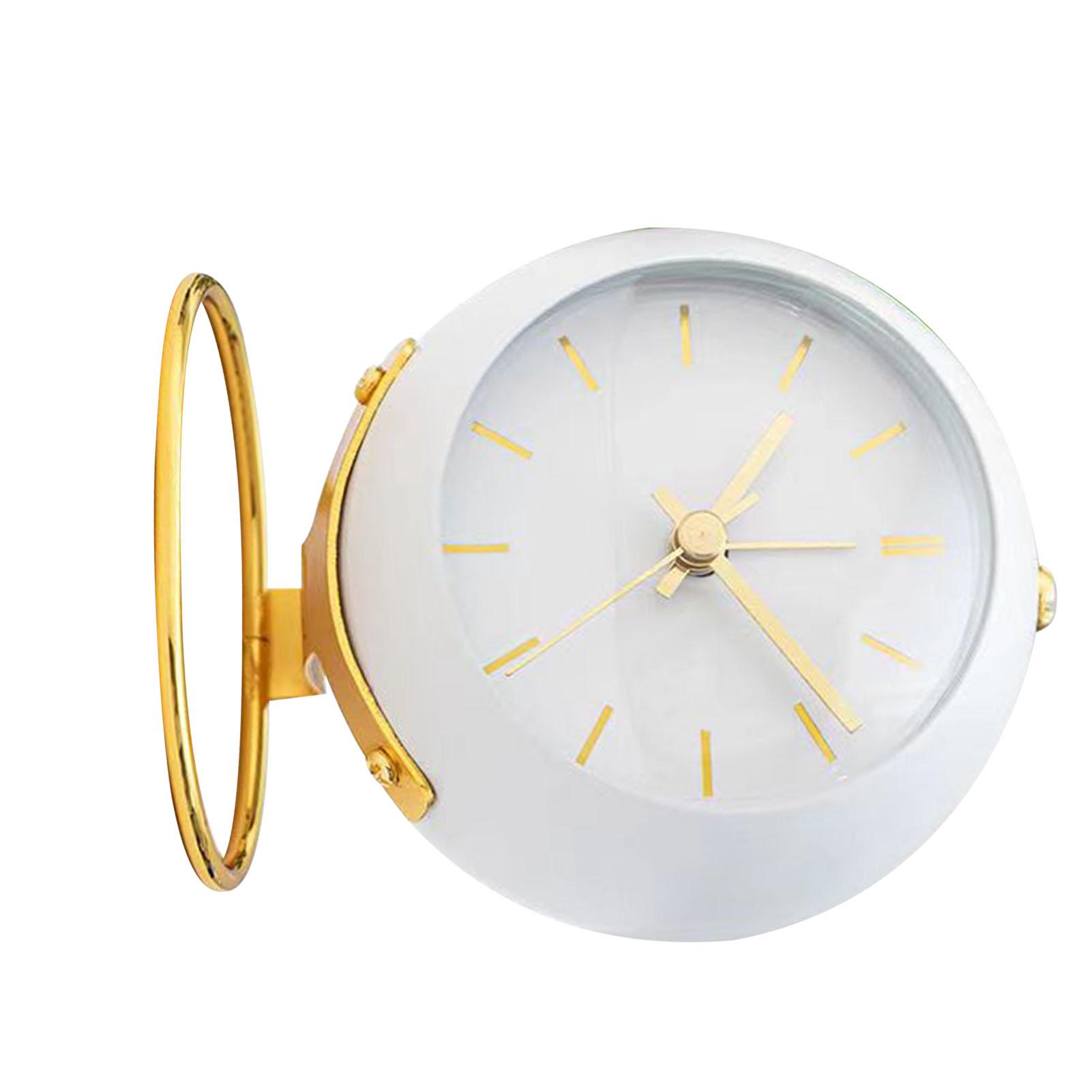 

Desktop Alarm Clock Students Dormitory Mini Alarm Clock Ornaments Simple Metal Desktop Clock White белый