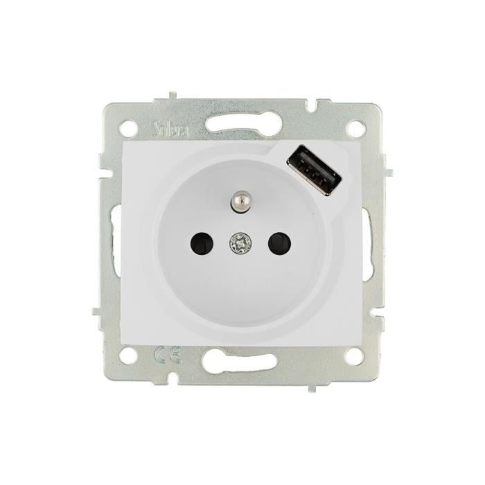 Base Bipolar T/Tl 16a 250v Med USB - GENERISK - Firkantet - Multikontakt - Hvit