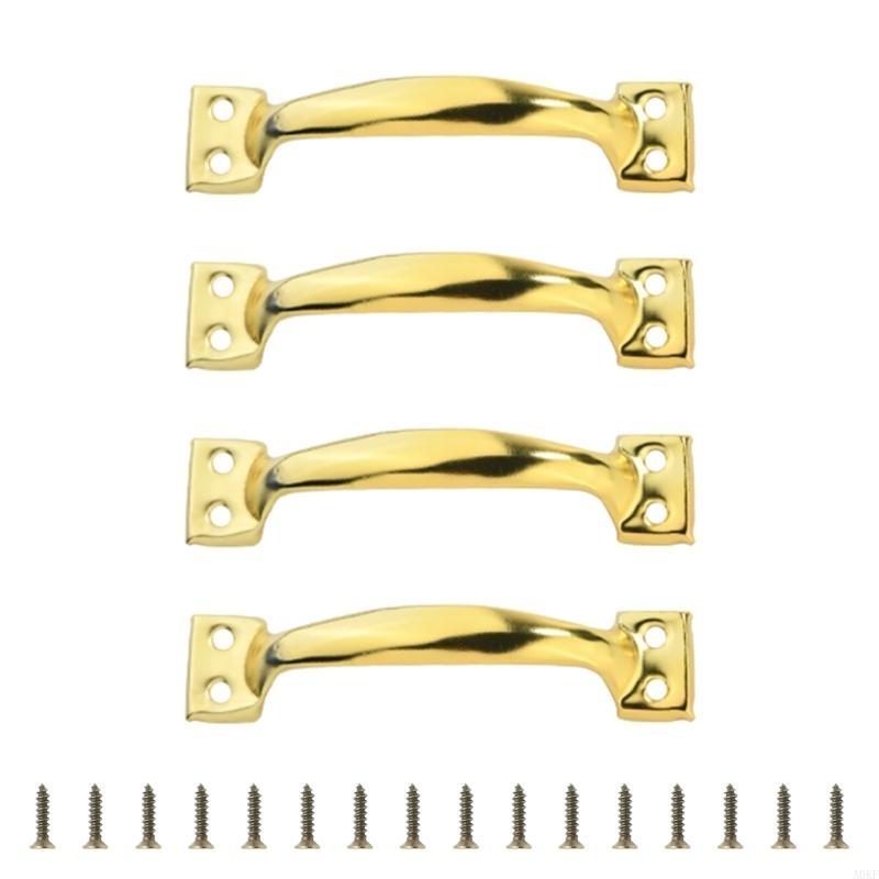 Set Of 4 Drawer Pulls for Kitchen Or Garage Cabinets Iron Barn Door Knob Handles A0KF