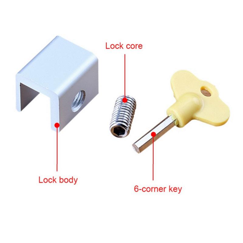 1/3/5pcs Sliding Window Locks Aluminum Alloy Window Stoppers Adjustable Window Door Frame Security Locks with Key for Home and Office