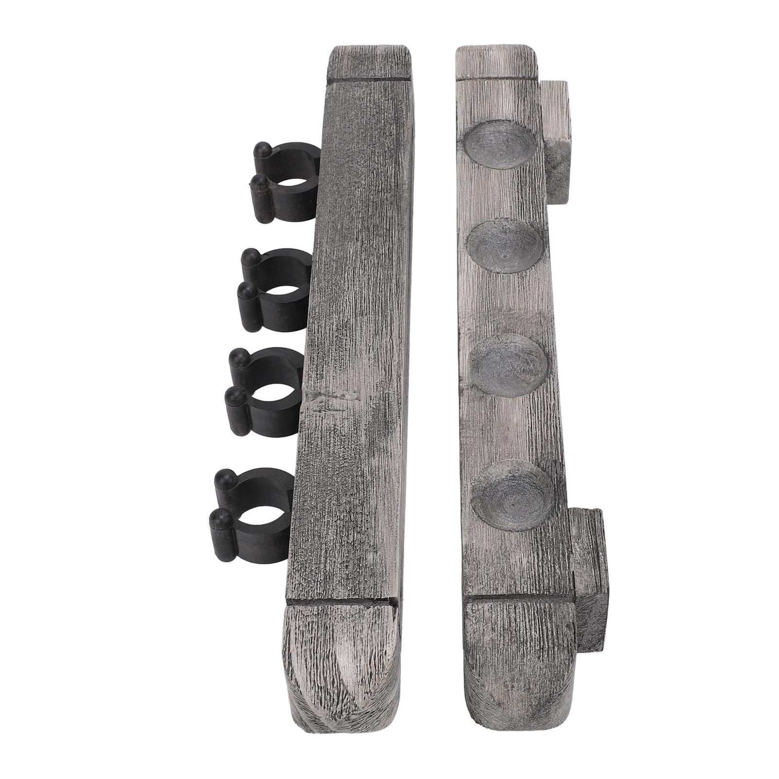 

Wall Mounted Cue Holder Rack 4 Slots Modern Wooden Billiard Cue Holder Silver Grey
