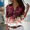 Fashion Long Sleeve Shirt  Single-Breasted Lapel Top Floral Printed Button Shirts Women's Clothing Autumn Blouses Elegant Office