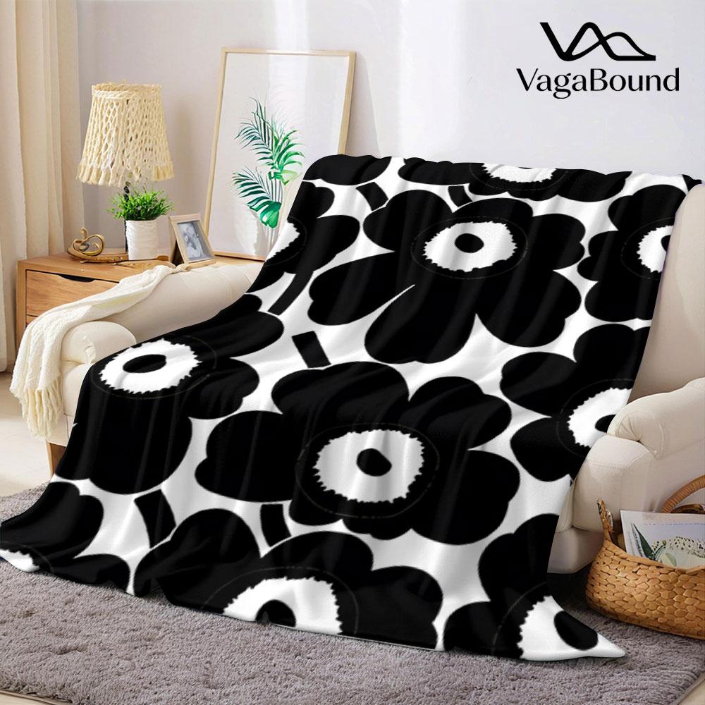 Poppy Floral Flannel Blanket Perfect for Sofa Office Bed Travel Sleep Read Relax Camping four season use