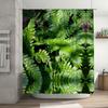 Green Leaf Shower Curtain Waterproof Bathroom Decor Customizable Size 3D Printing for Bathtub Plant Pattern Home Decoration